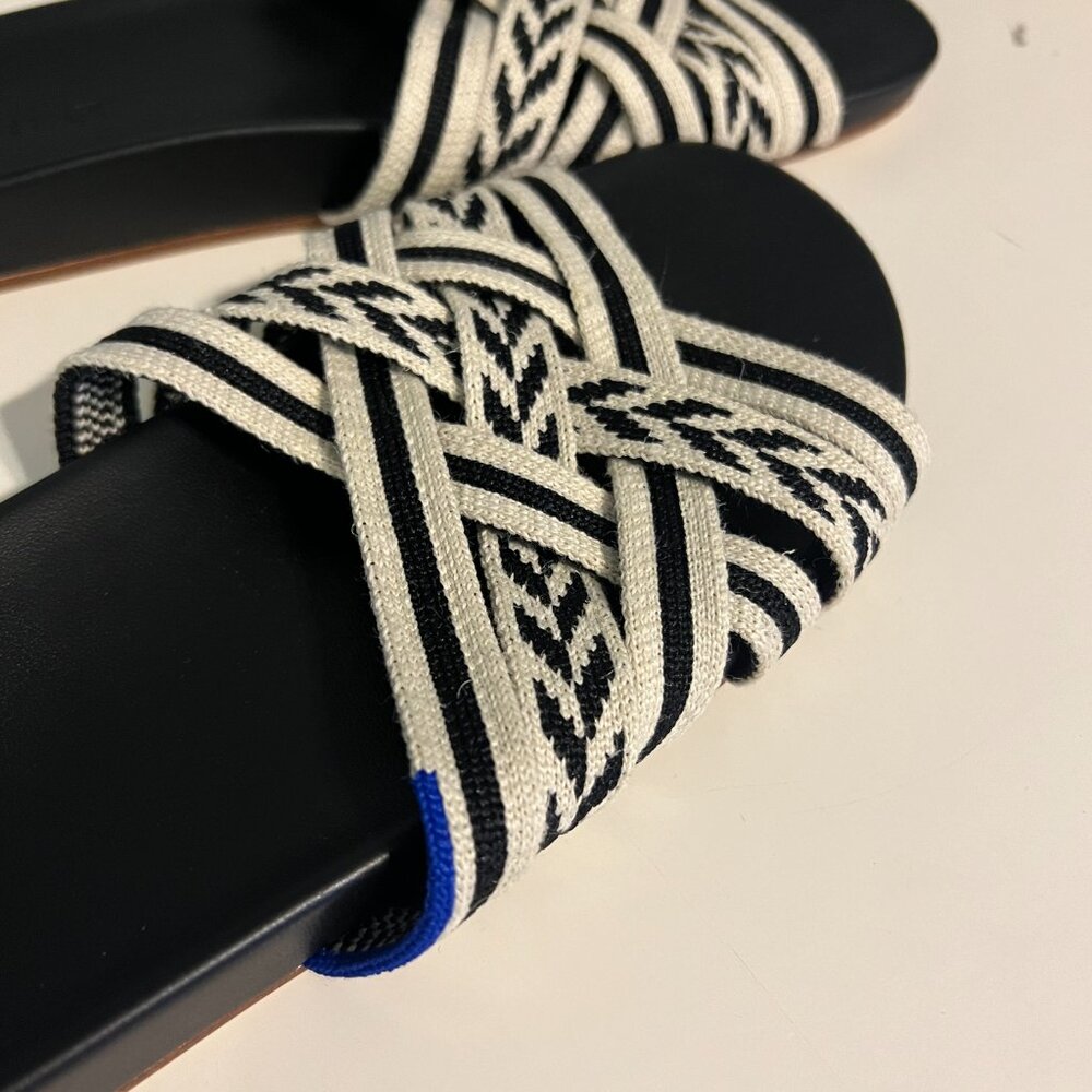 Rothys The Hemp Slide Black & Tan Womens size 9, Brand New With Box - Picture 3 of 7